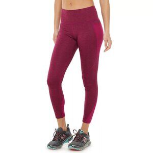 Tek Gear DryTek Women’s Workout Mesh Pocket Ankle Leggings Berry Burgundy - S
